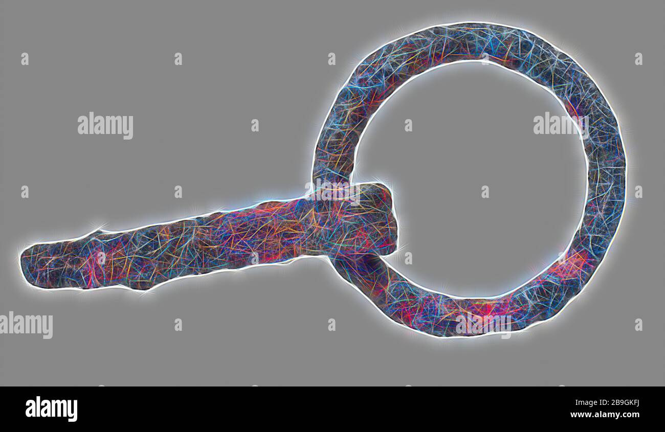 Stylo avec joint torique (eye), de trouver des sols d'étanchéité métal fer, l'archéologie de la ville de New Haven Rotterdam Triangle découverte archéologique dans le sol Rotterdam Nieuwe Haven 21-08-1980 Banque D'Images