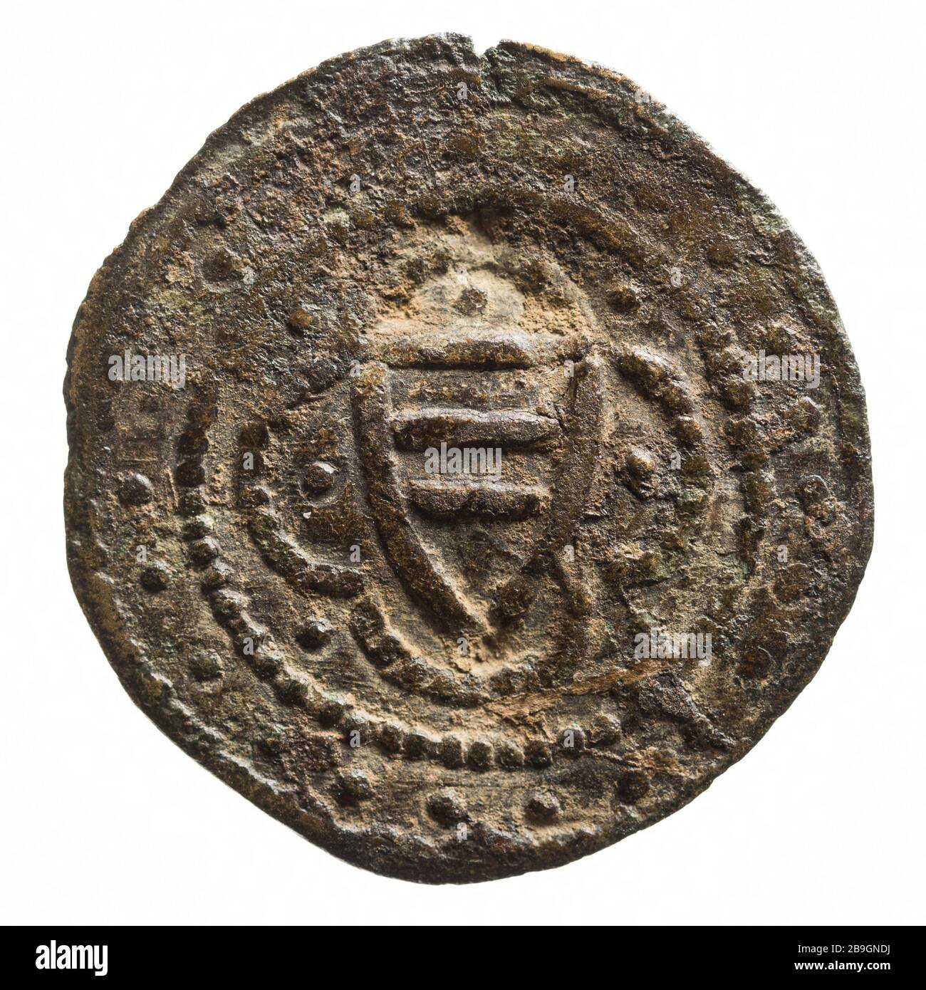 Maison des comptes du roi à Paris, au début du XIVe siècle, Anonyme. 'Chambre des cartes du roi à Paris, départ XIVe siècle'. Cuivre. Paris, musée Carnavalet. Banque D'Images