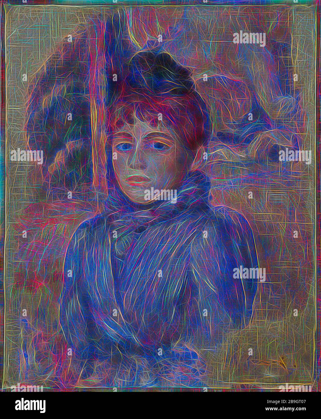 Pierre-Auguste Renoir : Portrait d'une jeune femme (Portrait de jeune femme), Pierre-Auguste Renoir, ch. 1885, huile sur toile, total : 11 1/4 x 9 1/4 in. (28,5 x 23,5 cm) Banque D'Images