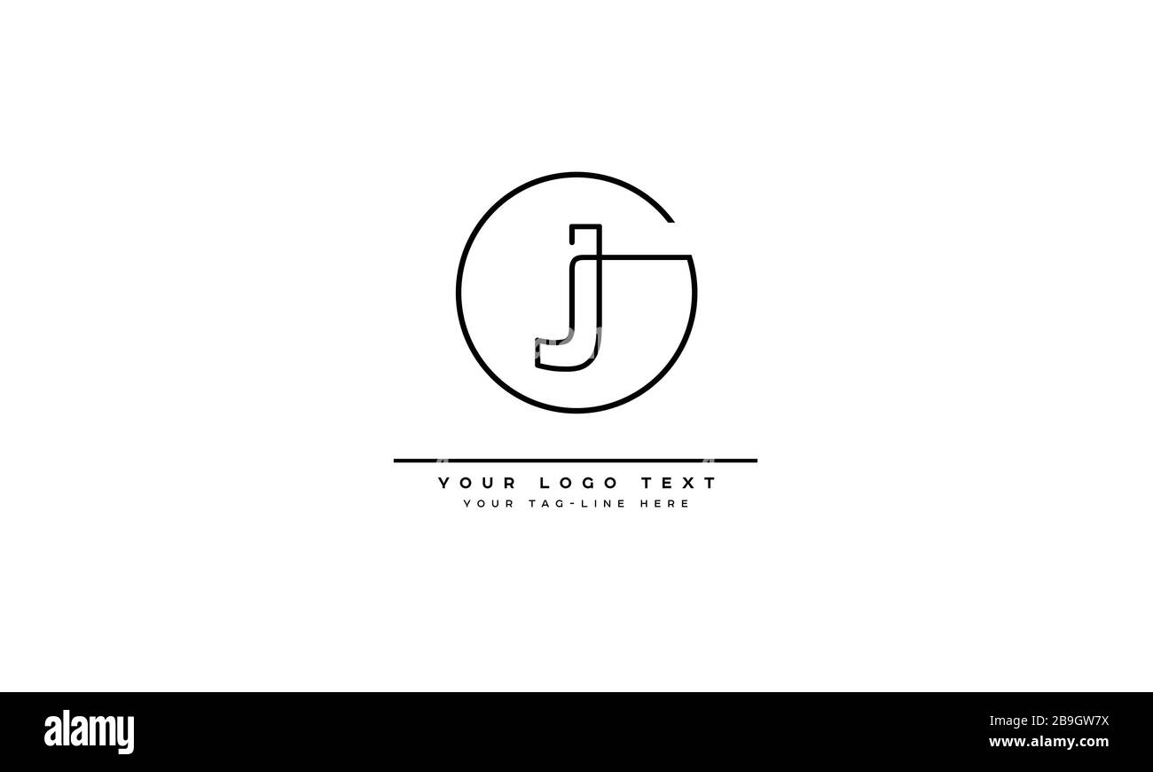 J, JJ lettre logo Design avec typographie moderne et créative à la mode Illustration de Vecteur