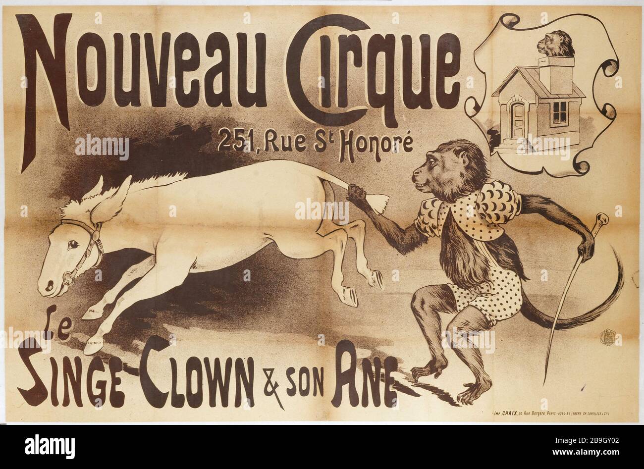 Figurines Cirque Philippe – Clown Et Singe En Fonte D'aluminium, Vintage