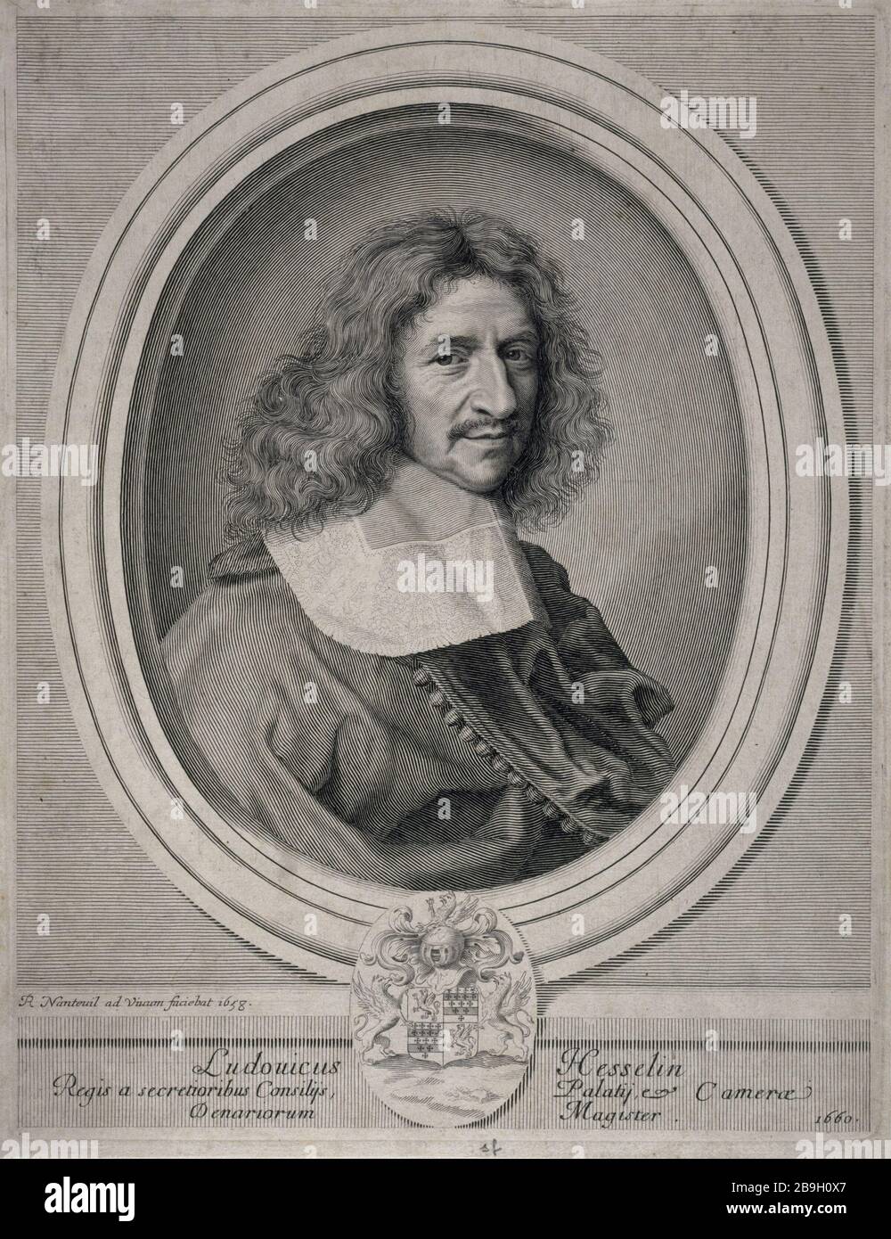 LOUIS HESSELIN Robert Nanteuil (1623-1678). 'Louis Hesselin', 1658. Gravité. Paris, musée Carnavalet. Banque D'Images