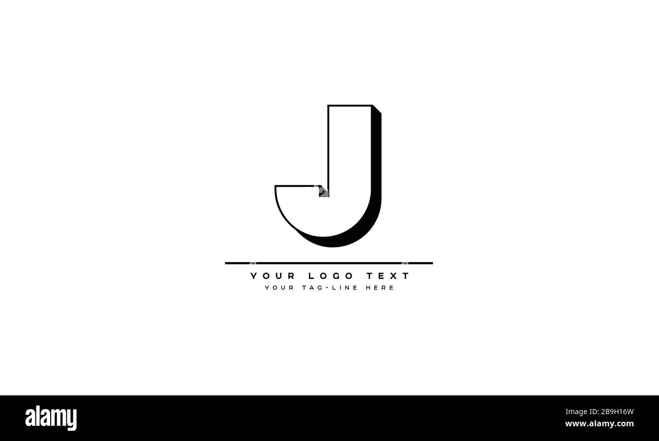 J, JJ lettre logo Design avec typographie moderne et créative à la mode Illustration de Vecteur
