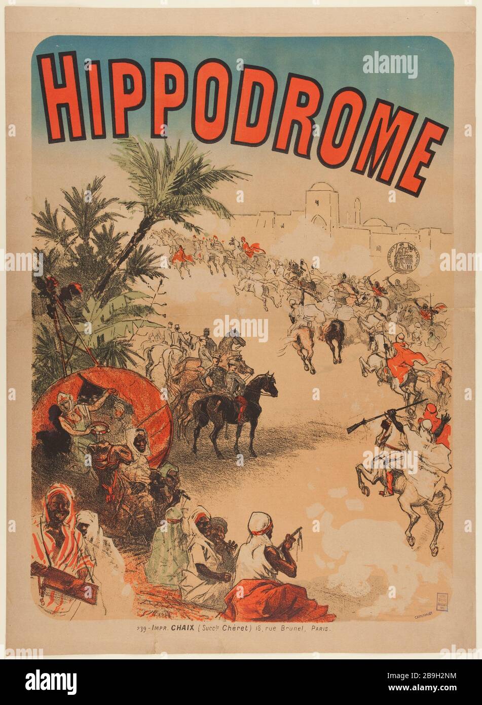 HIPPODROME (Fantasy World) 'Hippodrome (fantasia arabe)'. Lithographie. 1887. Paris, musée Carnavalet. Banque D'Images