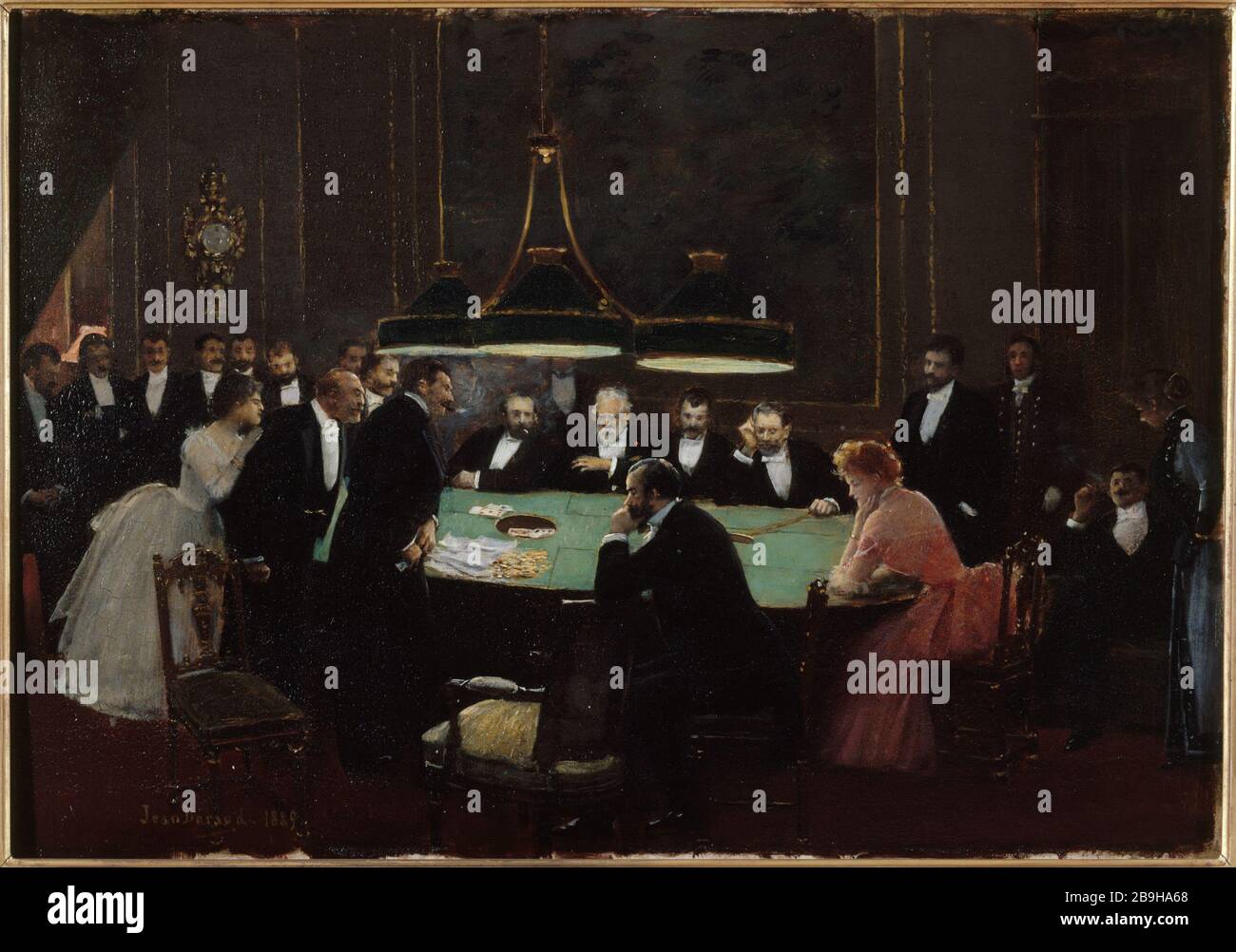 SALLE DE JEUX Jean Béraud (1849-1936). 'Sall de jeu, 1889'. Huile sur bois. Paris, musée Carnavalet. Banque D'Images