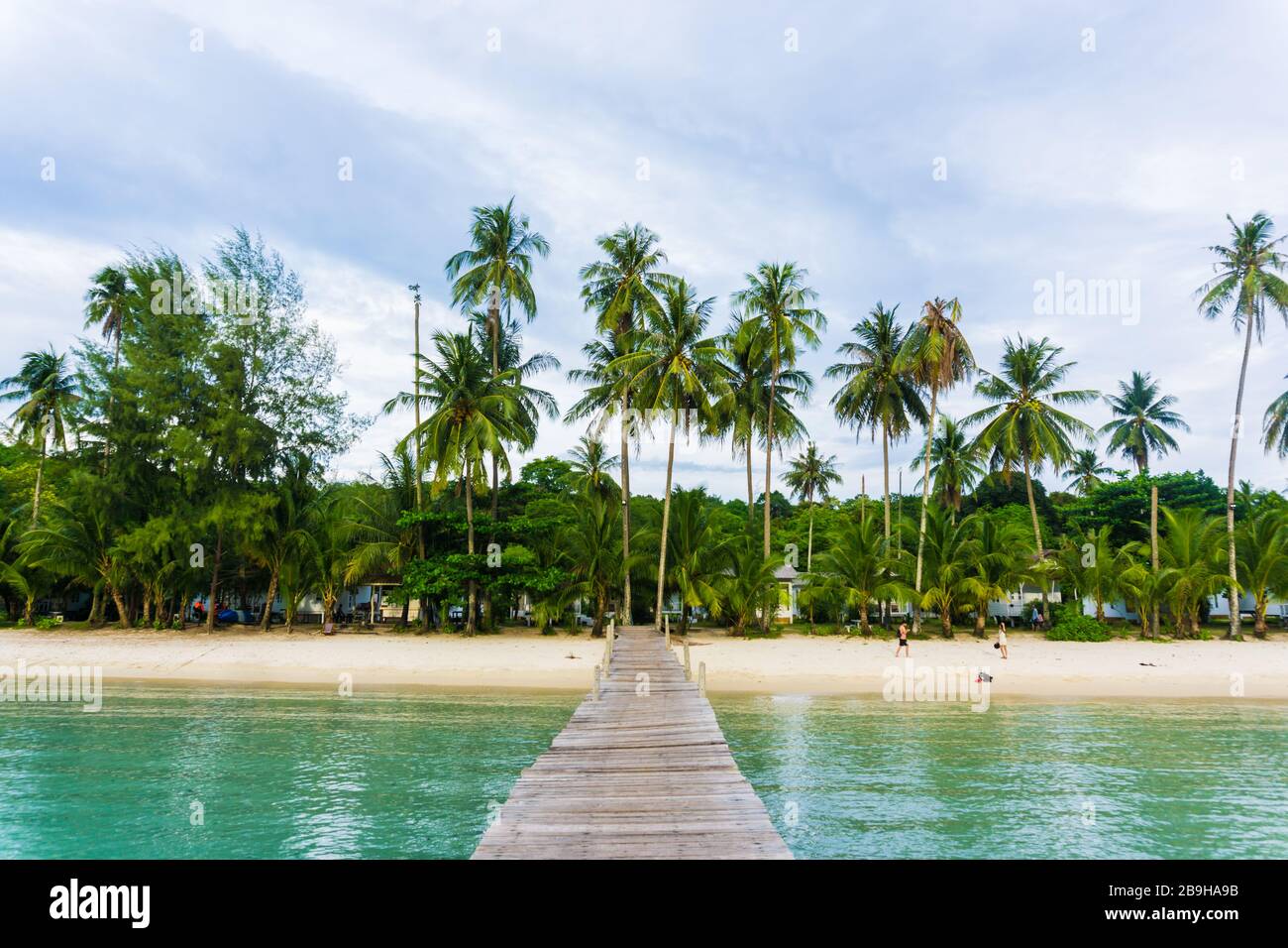 Paysage nature pont en bois à la plage de noix de coco de mer île de ...