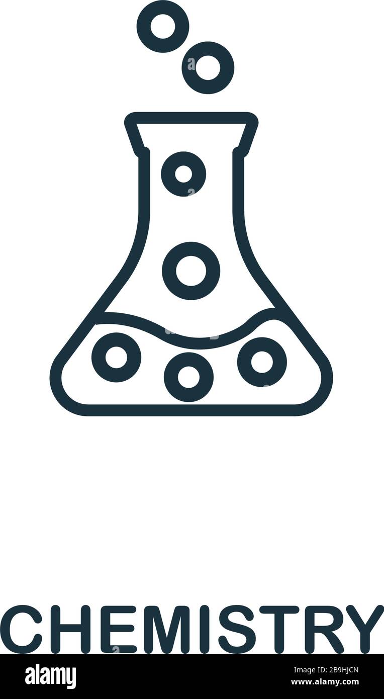 Icône constituant chimique. Élément de ligne simple de la collection d'icônes de biotechnologie. Icône de chimie des contours pour les modèles, les logiciels et les infographies Illustration de Vecteur