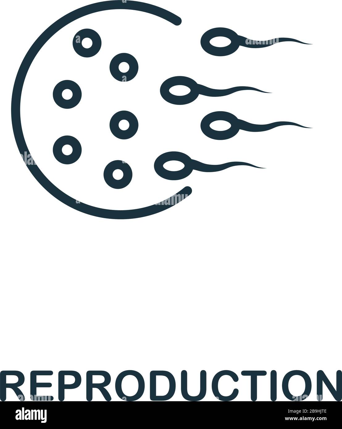 Icône de reproduction. Élément de ligne simple de la collection d'icônes de biotechnologie. Icône de reproduction des contours pour les modèles, les logiciels et les infographies Illustration de Vecteur