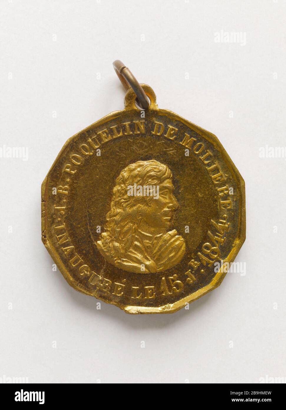 Molière (1622-1673) Anonyme. Molière (1622-1673). Laiton doré. Paris, musée Carnavalet. Banque D'Images