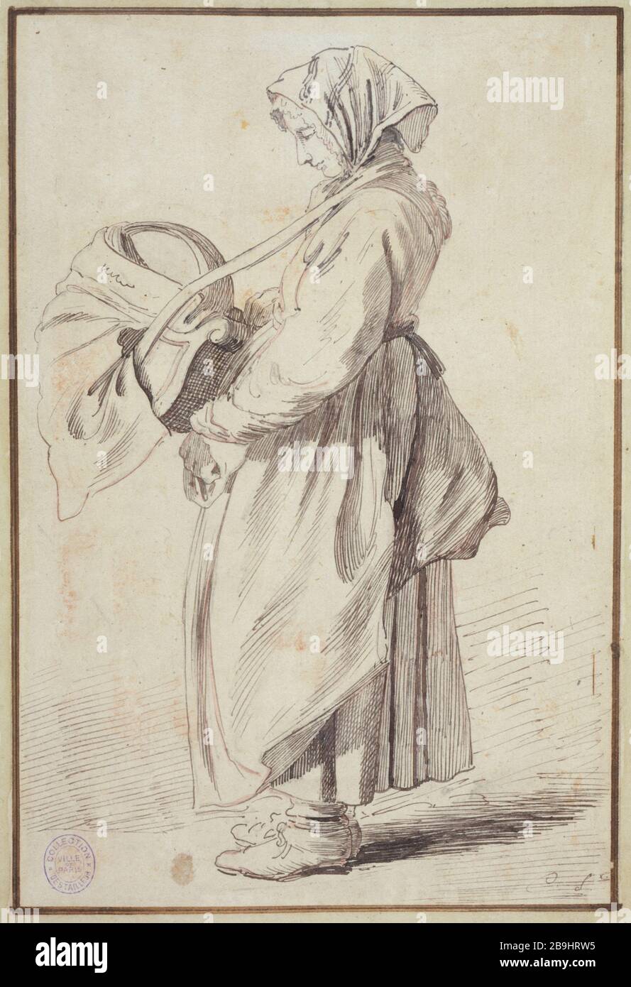 SAVOYARDE Vielleuse d'après Edme Bouchardon (1698-1762). 'Lavoyarde vielleuse'. Dessert. Paris, musée Carnavalet. Banque D'Images