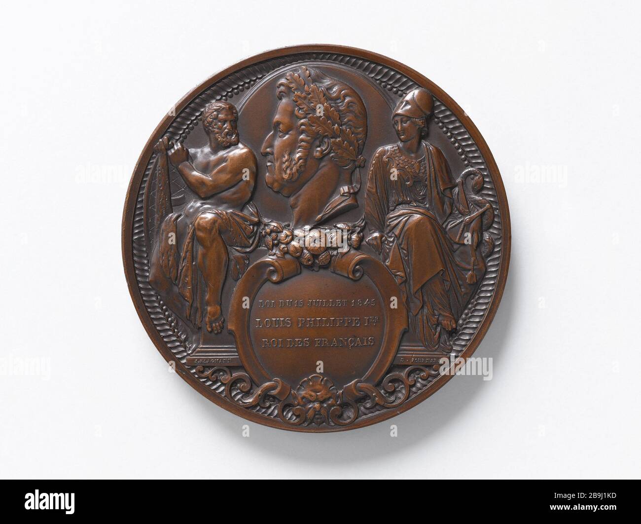 Jeter la pierre d'assise du nouvel hôtel du ministre des Affaires étrangères, 29 novembre 1845 D. Fourrera. Pose de la première pierre du nouvel hôtel du ministre des Affaires étrangères, 29 novembre 1845. Bronze. Paris, Musée Carnavalet. Banque D'Images