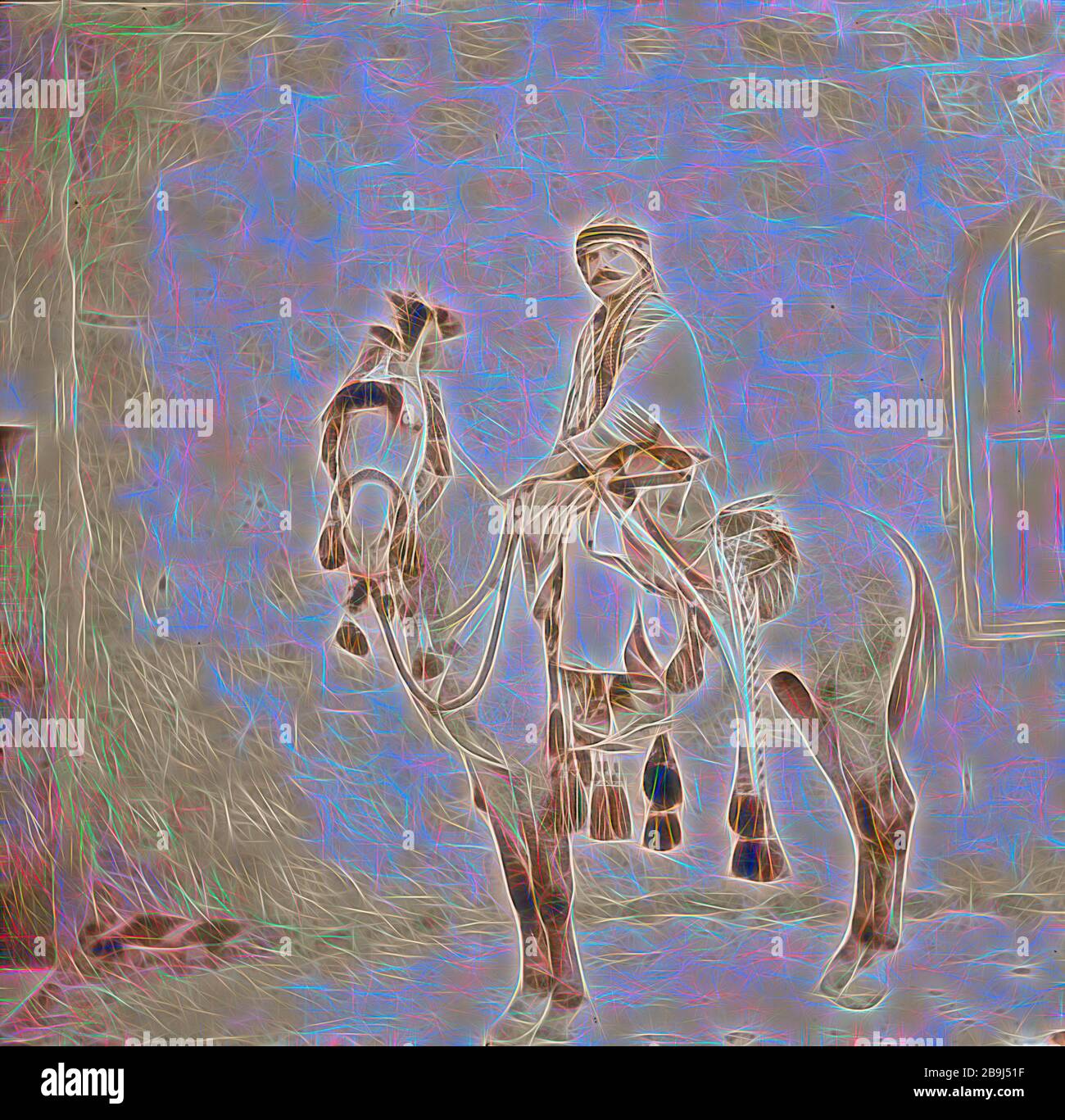 Costume bédouin colonie américaine, Jérusalem. 1898, Israël Banque D'Images