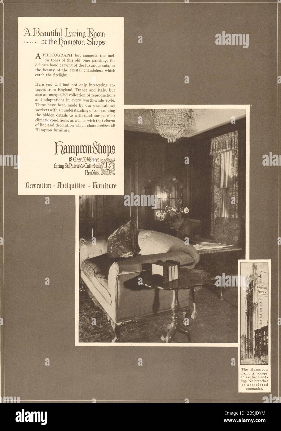 Un beau salon dans les boutiques de Hampton. (1922) Banque D'Images