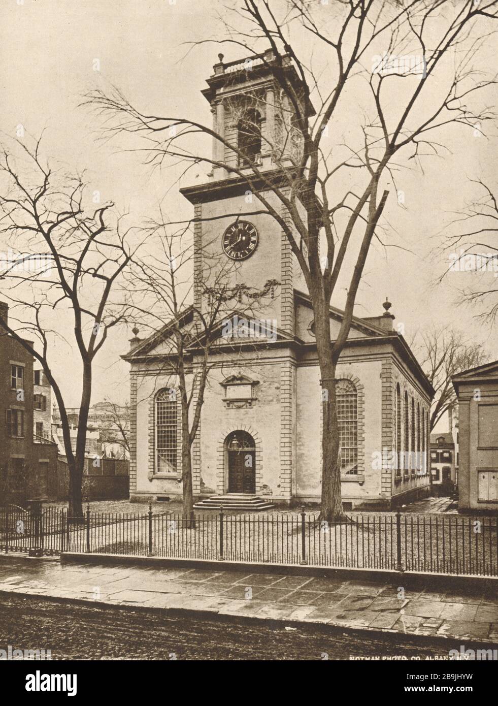 La deuxième église réformée, la façade de Beaver Street, Albany, New York. Restauré par John L. Dykerman, 1918. Philip Hooker, Architecte (1919) Banque D'Images