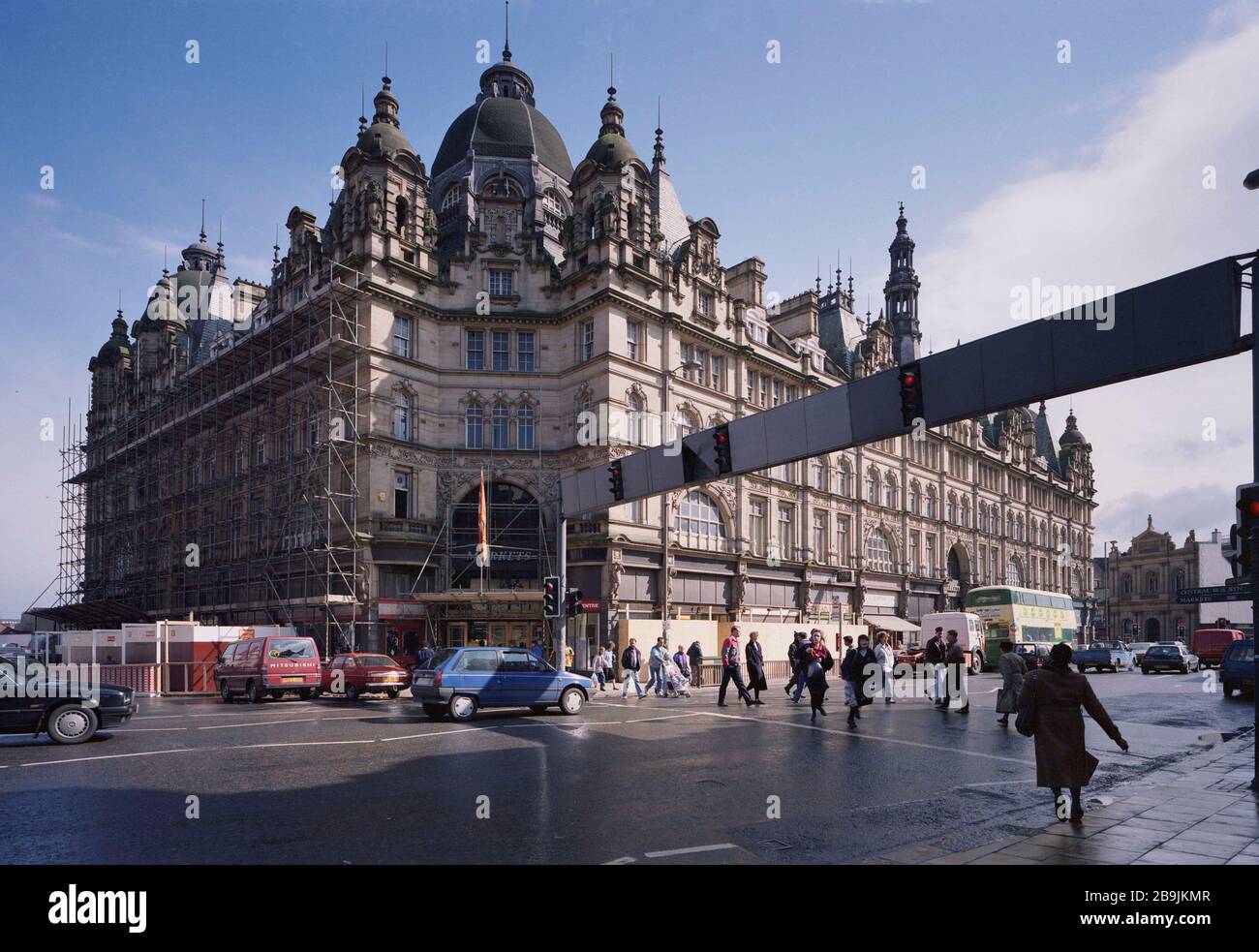 Leeds Market en mars 1991, West Yorkshire, Angleterre du Nord, Royaume-Uni Banque D'Images