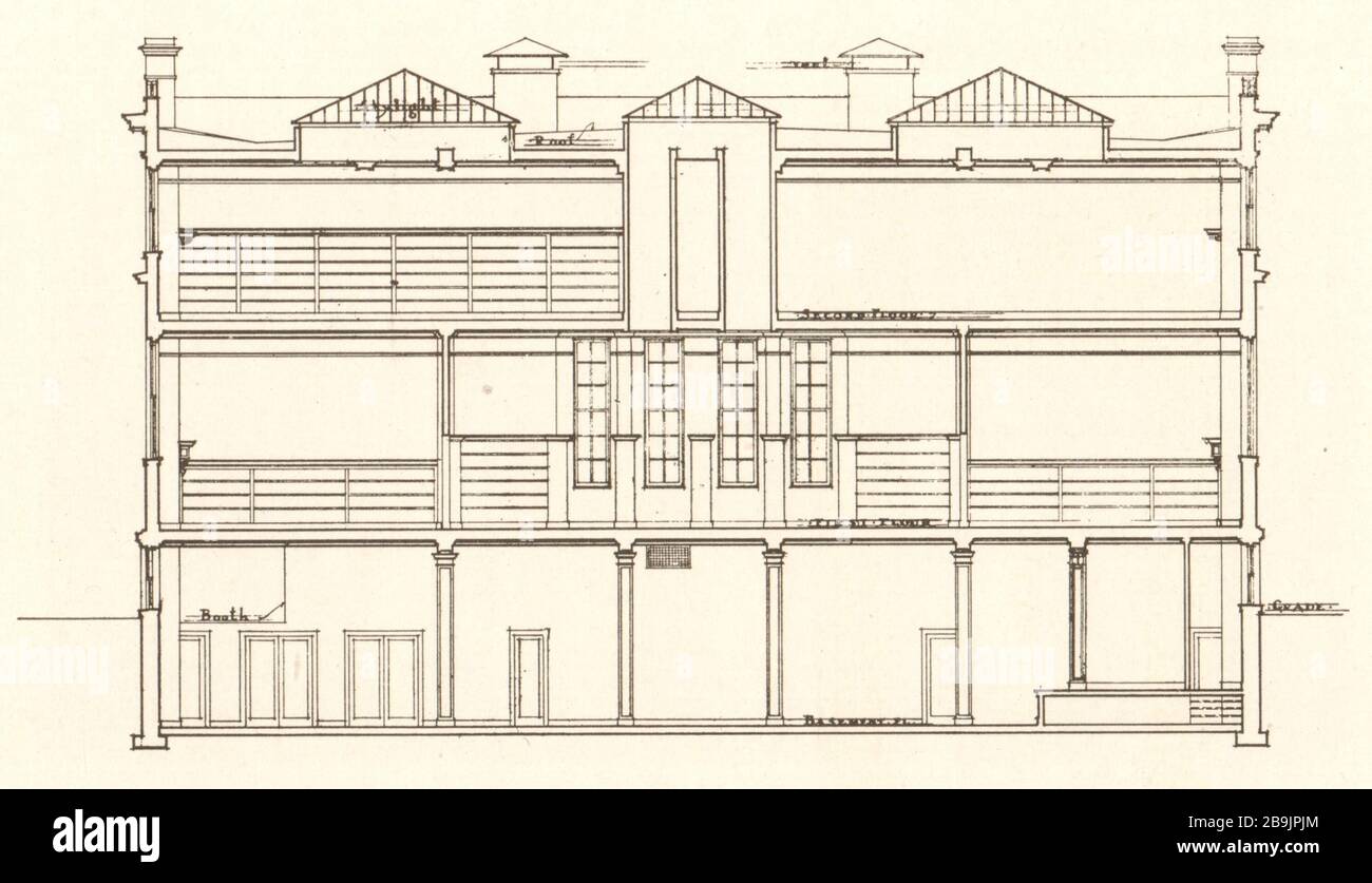 Design Nr 7, immeuble de bibliothèque de succursales New Bergen, Jersey City, New Jersey. Coffin & Coffin, Architectes (1921) Banque D'Images