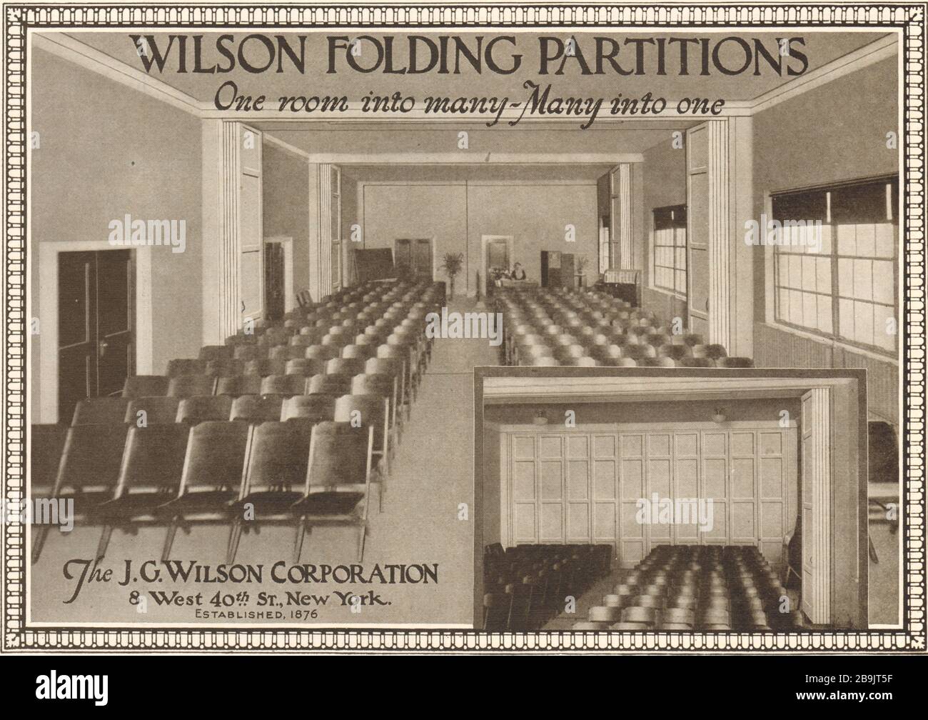 Cloisons repliables Wilson. Une chambre en plusieurs dans une seule. Le J.G. Wilson Corporation, 8 West 40 Tth St., New York (1921) Banque D'Images