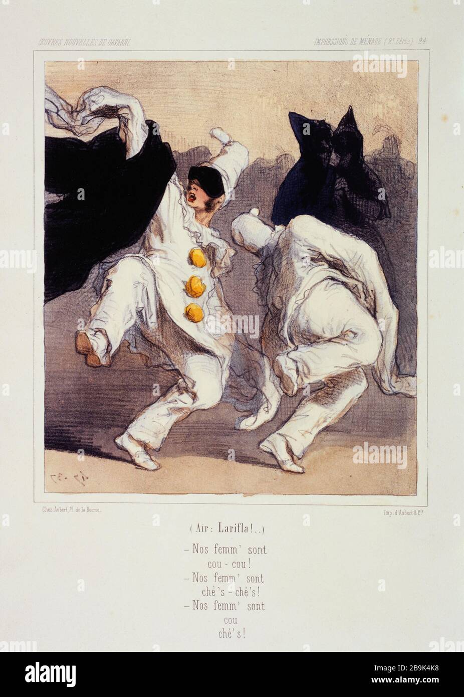 ménage (2ème série) - larifla air ...! Paul Gavarni (1804-1866). 'Impressions de génie (2ème série) - air Lamifla !...'. Gravité. Paris, musée Carnavalet. Banque D'Images