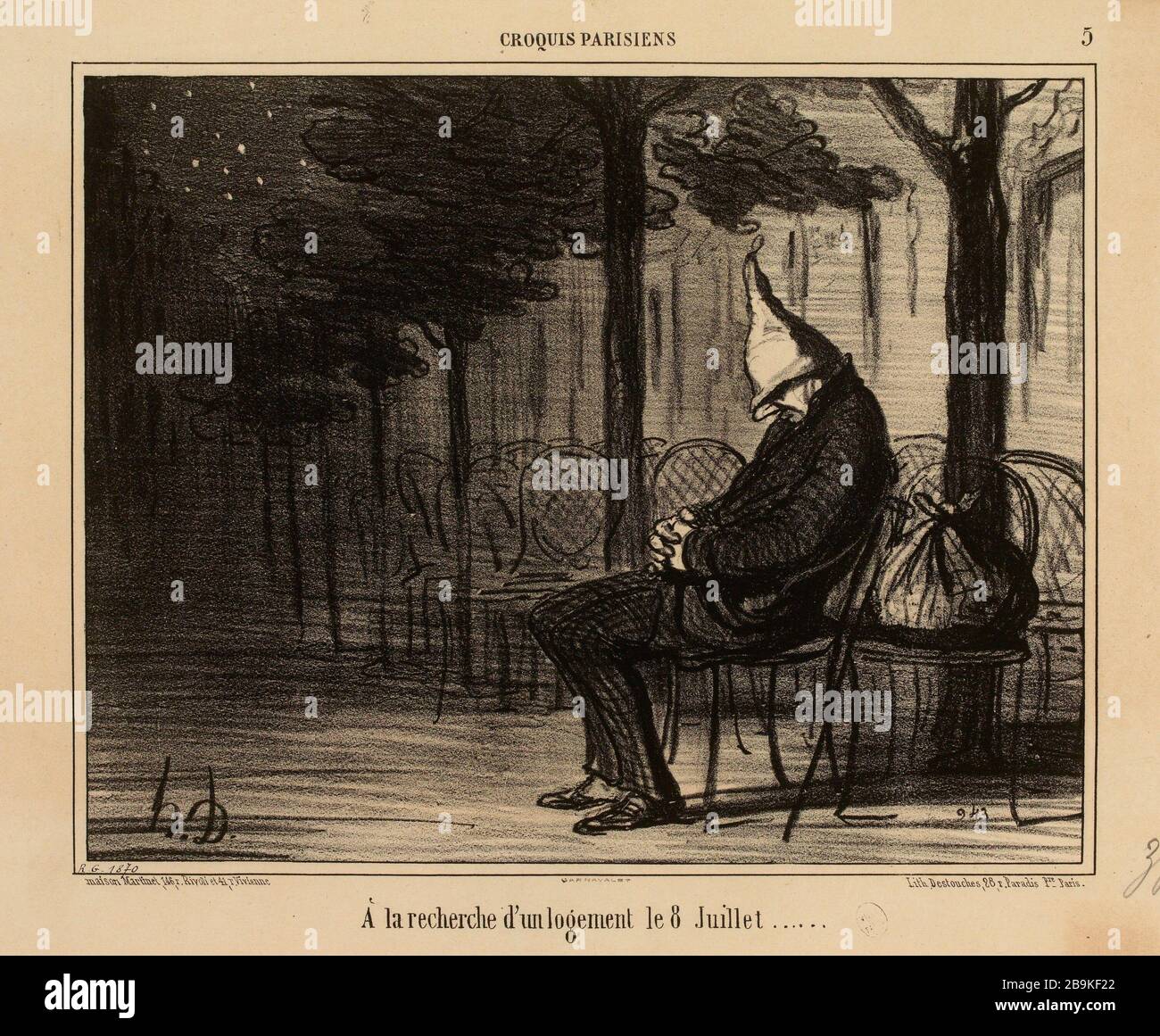 Esquisse parisienne n° 5. À la recherche d'une maison le 8 juillet .... (comme indiqué) Banque D'Images