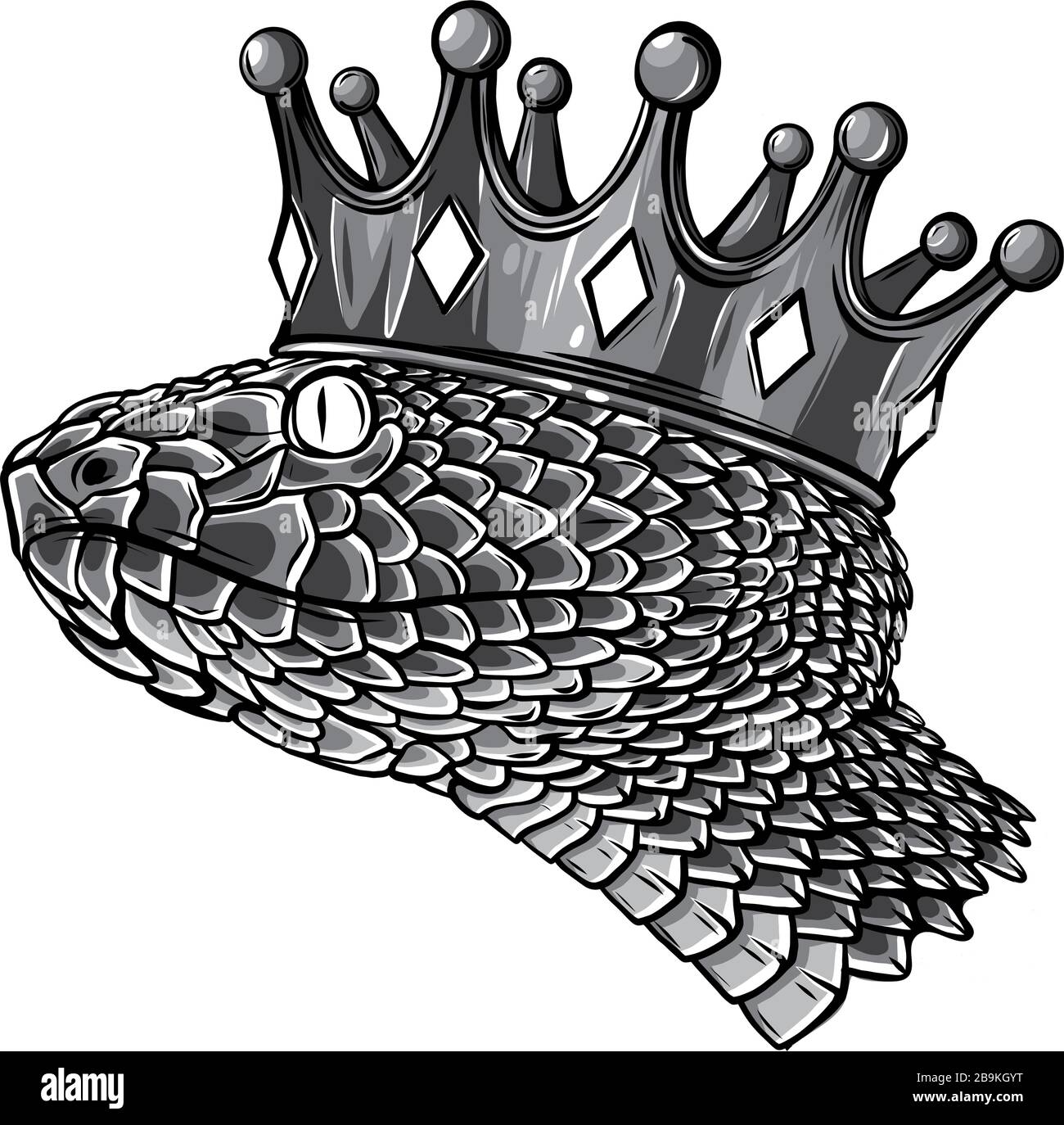 Modèle de logo Snake Crown illustration vectorielle isolée Illustration de Vecteur