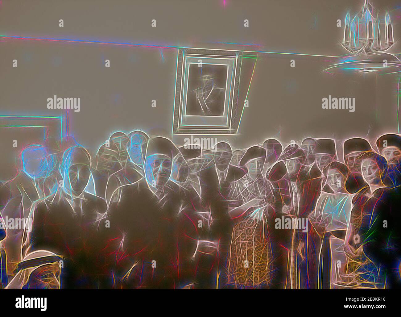 Les célébrations d'anniversaire du roi Farouk à J'lem. [C'est-à-dire Jérusalem]. Groupe dans la salle de réception, avec le conseiller égyptien Gen[eral] MOH. Khayrat Bey. 1940, Jérusalem Banque D'Images