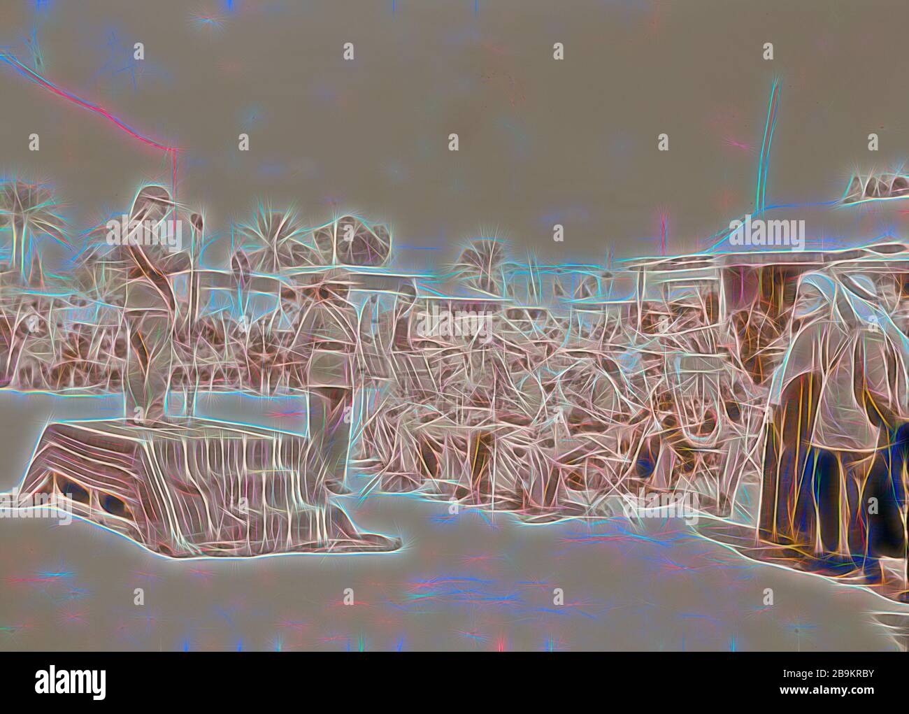 Jéricho Palestine animation par le Service de radiodiffusion. La Légion arabe bande. 1940, Cisjordanie, Jericho Banque D'Images