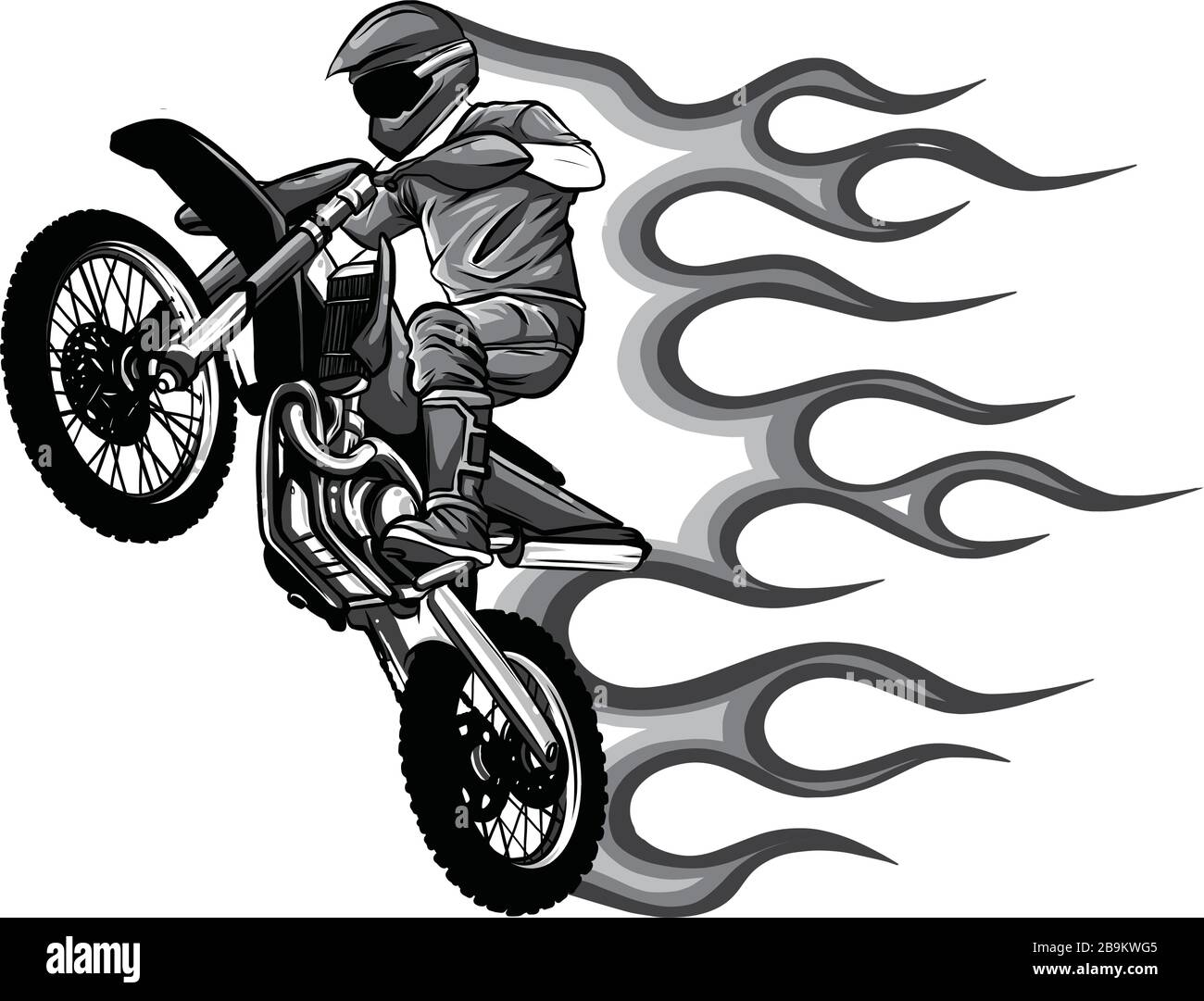 Illustration vectorielle Motocross sur fond blanc Illustration de Vecteur
