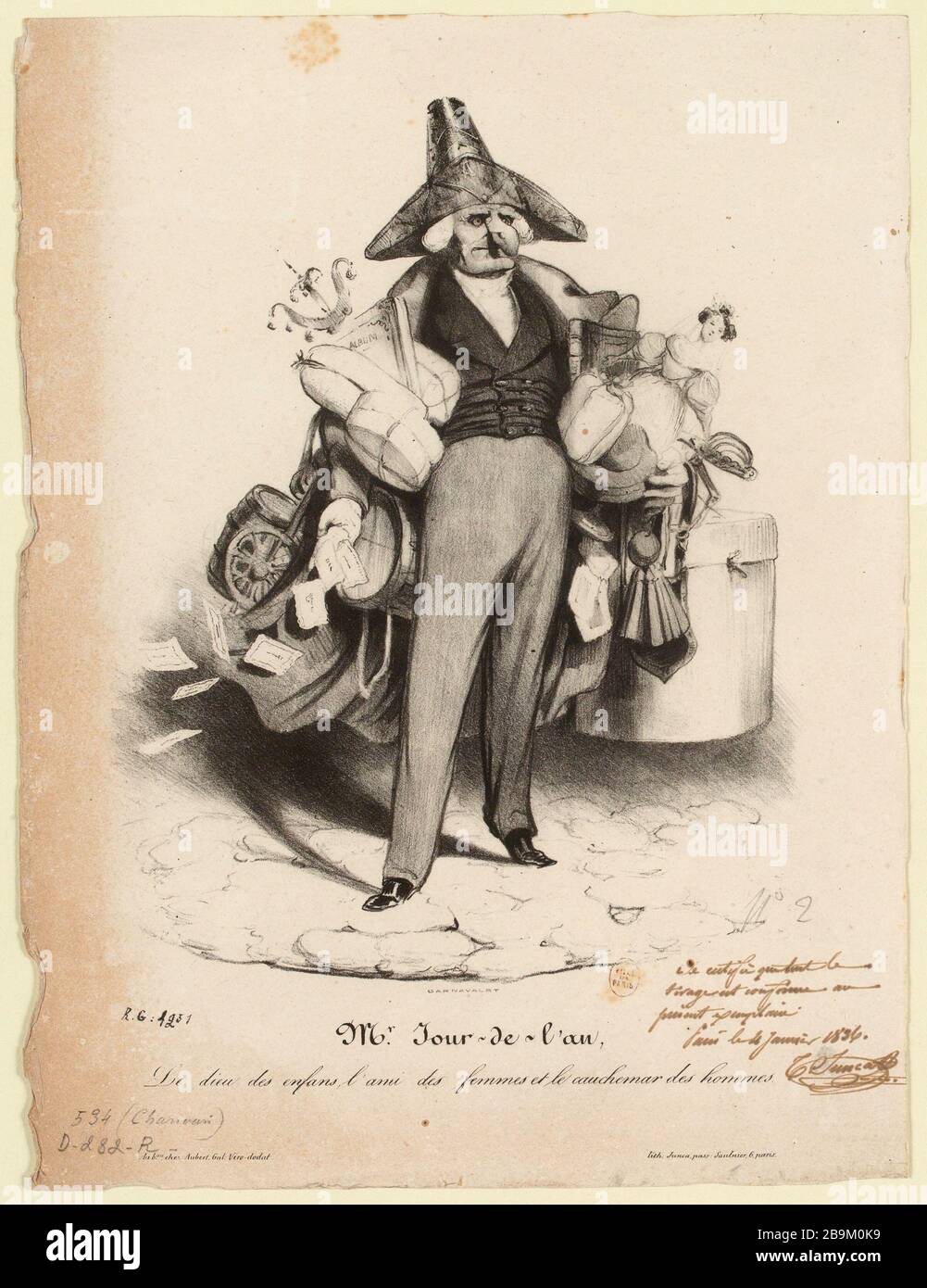 Monsieur le jour de l'année, le dieu des enfants, l'ami des femmes et le cauchemar des hommes. (Comme indiqué) Banque D'Images