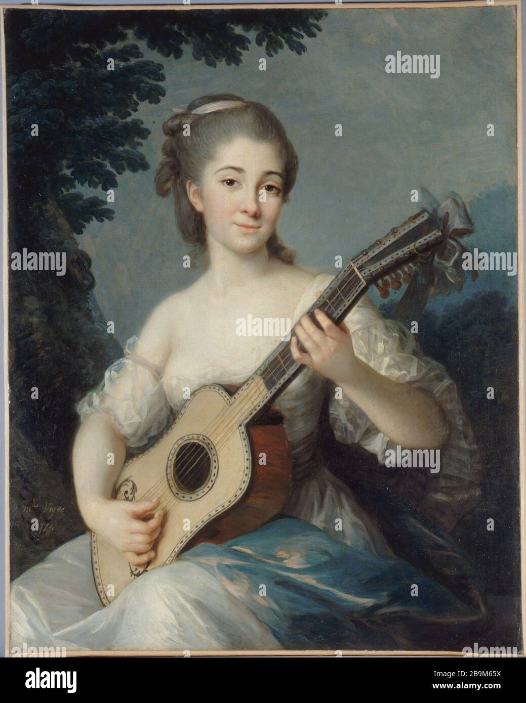 PORTRAIT DE MARIE-LOUISE-ADÉLAÏDE-JACQUETTE de Robien, VICOMTESSE DE MIRABEAU Marie-Louise-Elisabeth Vigée-Lebrun (1755-1842). 'Portrait de Marie-Louise-Adelaïde-Jacquelette de Robien, Vicomtesse de Mirabeau', 1774. Huile sur étoile. Paris, musée Cognacq-Jay. Banque D'Images