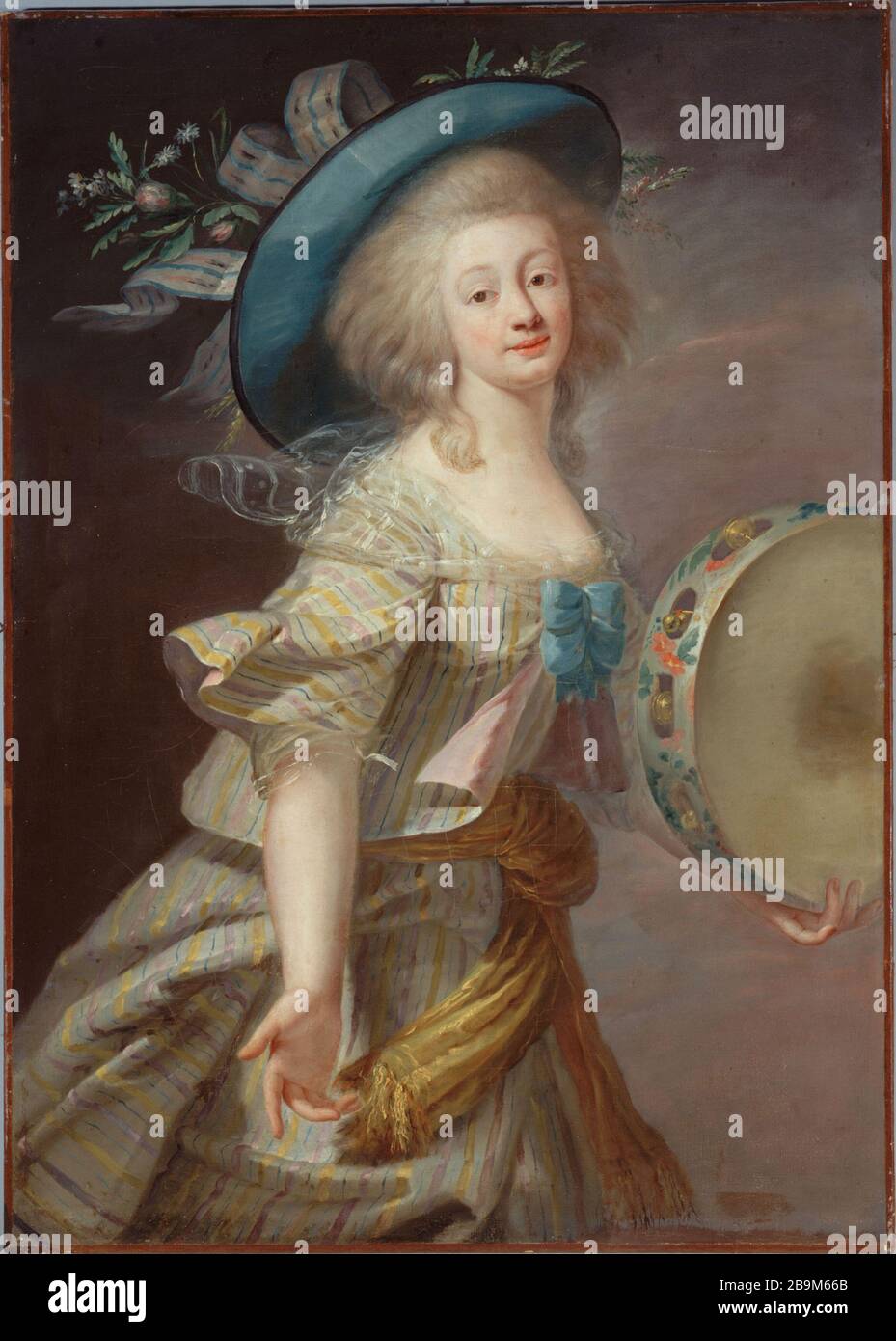 PORTRAIT D'UNE DANSEUSE À TAMBOURIN Marie-Louise-Elisabeth Vigée-Lebrun (1755-1842). 'Portrait d'une danseuse au tambourin', entre 1785 et 1786. Huile sur étoile. Paris, musée Cognacq-Jay. Banque D'Images