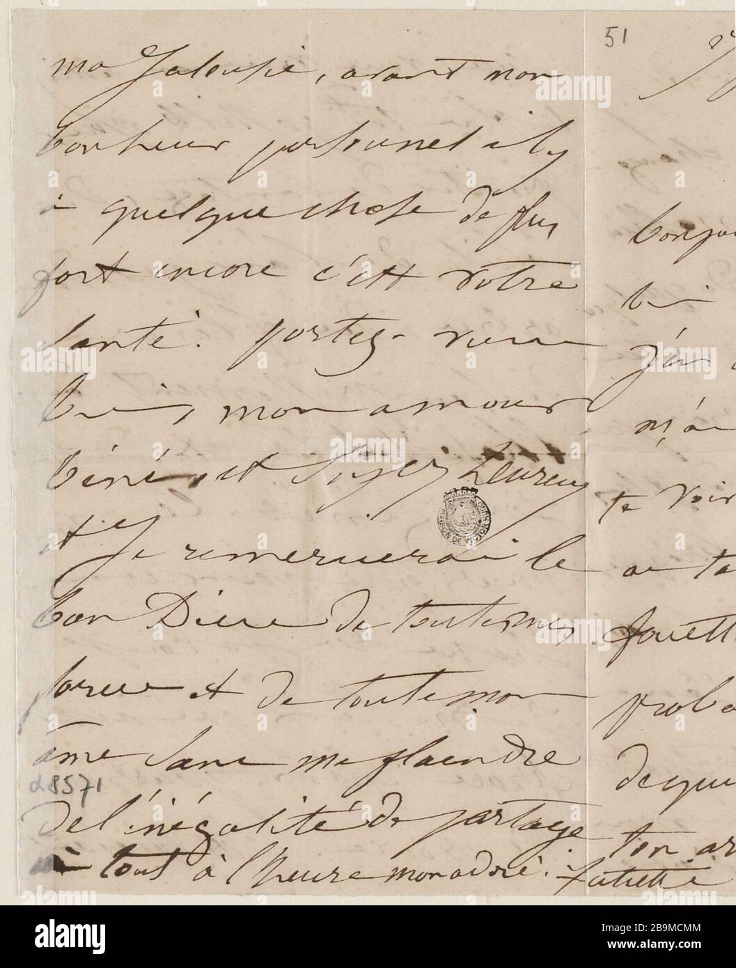 27 juin [1851] Juliette Drouet a Victor Hugo ; 27 juin [1851] ; Maison Victor Hugo - Paris Banque D'Images