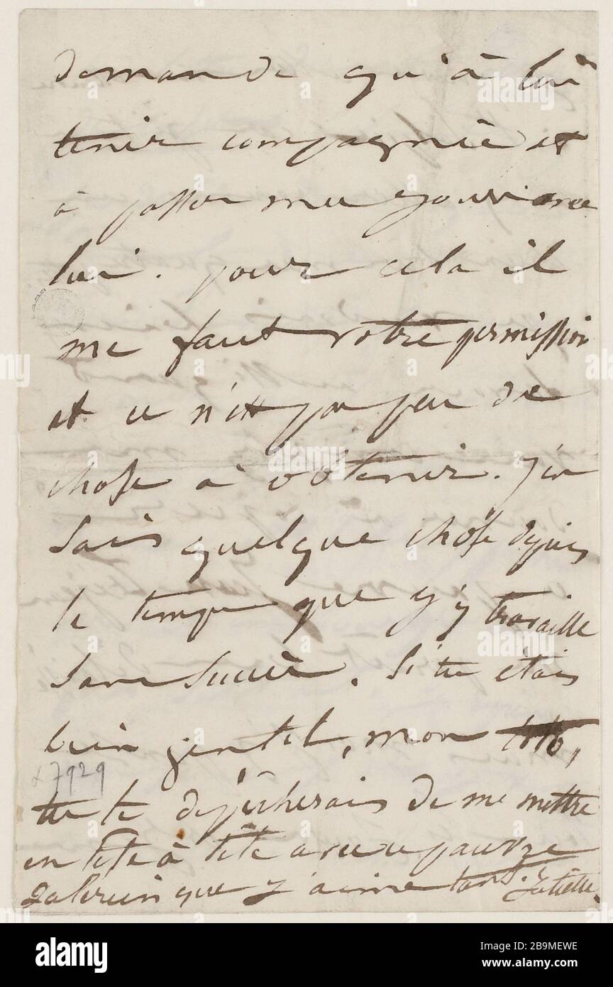 23 juin Mercredi midi [1847] Juliette Drouet a Victor Hugo ; 23 juin mercredi midi [1847] ; Maison Victor Hugo - Paris Banque D'Images