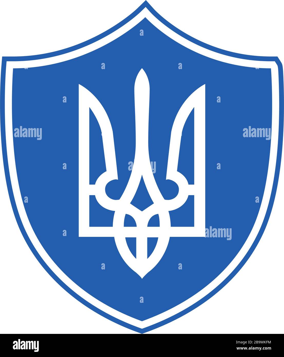 Drapeau De L'ukraine Cartes Pin Avec Trident | Vecteur Premium
