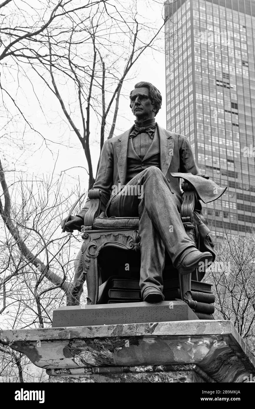 Sculpture William Henry Seward dans Battery Park New York Banque D'Images