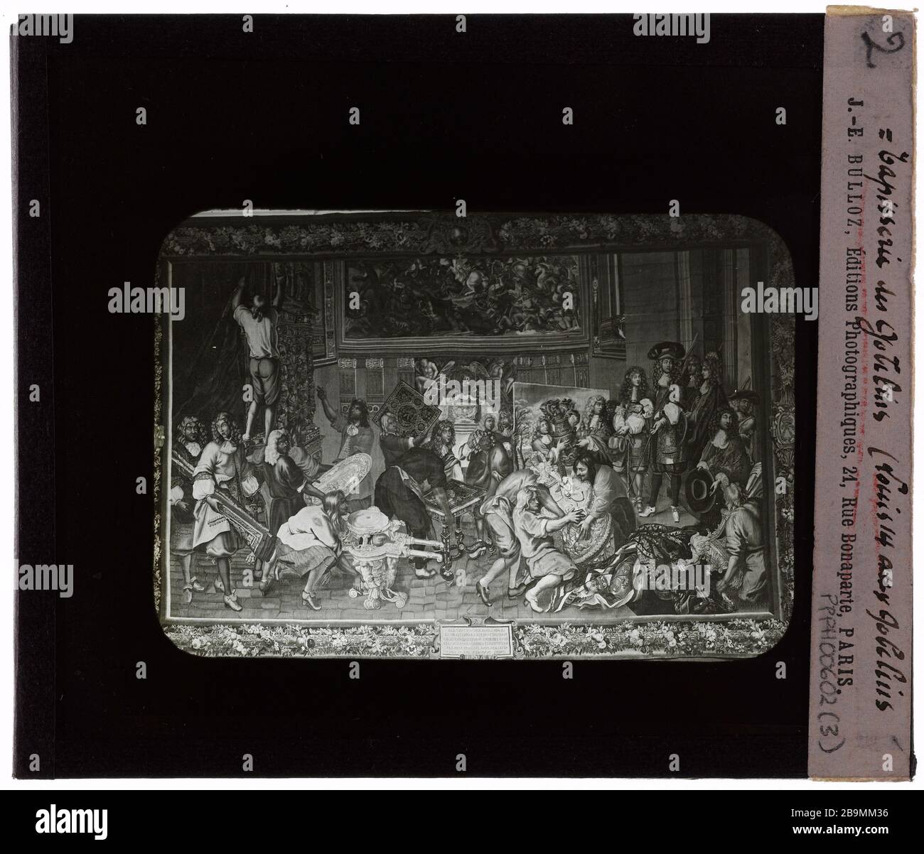Imprime. Tapisseries. Louis XIV aux Gobelins Louis XIV aux Gobelins. Estampe d'après la série des Gobelins. Photographie de Jacques-Ernest Bulloz (1858-1942), 1900-1930. Musée des Beaux-Arts de la Ville de Paris, petit Palais. Banque D'Images