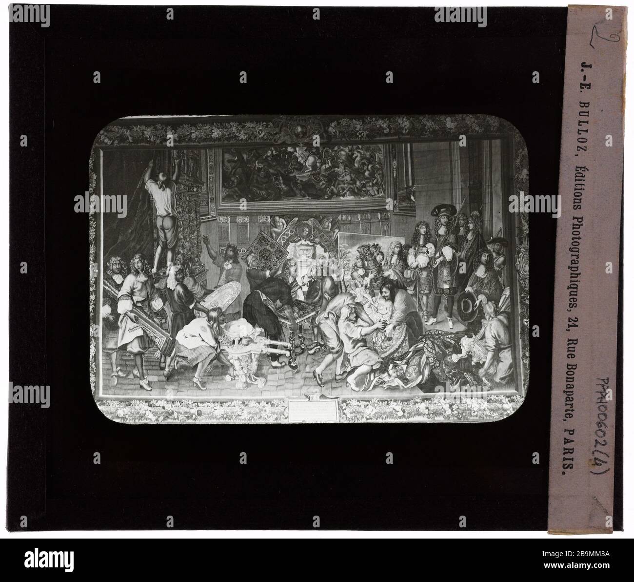 Imprime. Tapisseries. Louis XIV aux Gobelins Louis XIV aux Gobelins. Tapisserie estampe d'après. Photographie de Jacques-Ernest Bulloz (1858-1942), 1900-1930. Musée des Beaux-Arts de la Ville de Paris, petit Palais. Banque D'Images