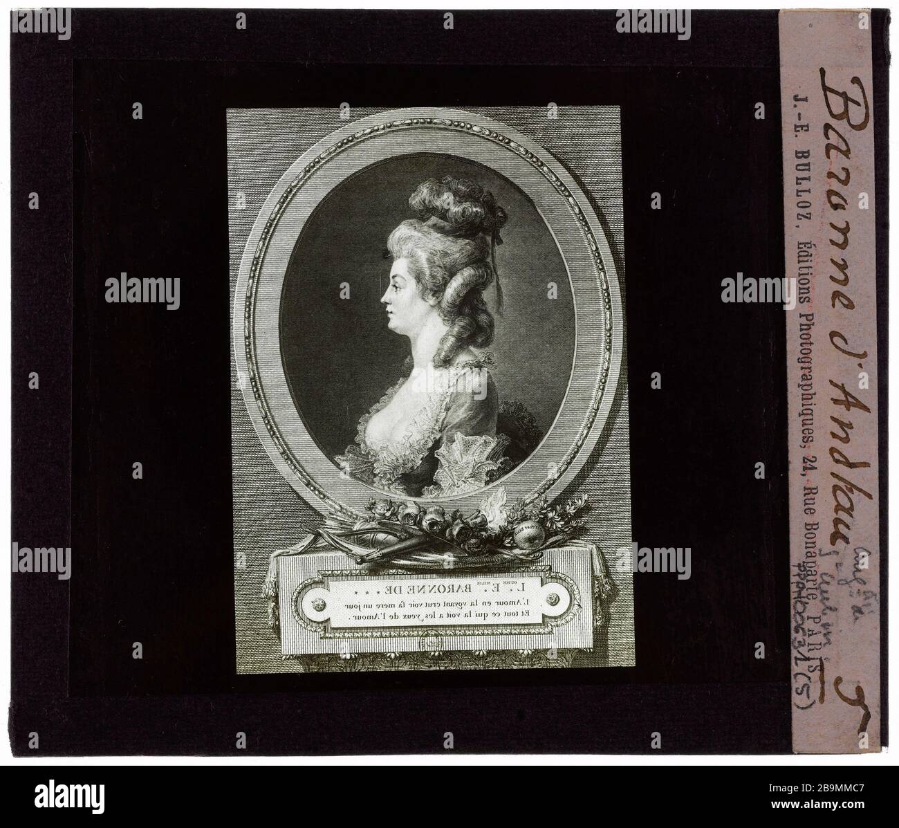 Imprime. Portrait de la femme Estampes. 'Portrait de femme'. Plaque de projection noir et blanc. 1900-1930. Photographie de Jacques-Ernest Bulloz (1858-1942). Musée des Beaux-Arts de la Ville de Paris, petit Palais. Banque D'Images