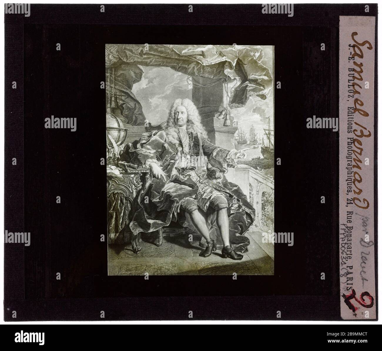 Imprime. Samuel Bernard Estampes. Drouet. 'Le bouel Bernard'. Plaque de projection noir et blanc. 1900-1930. Photographie de Jacques-Ernest Bulloz (1858-1942). Musée des Beaux-Arts de la Ville de Paris, petit Palais. Banque D'Images