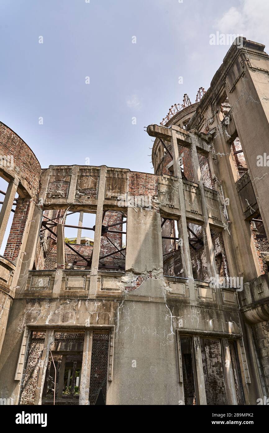 Vestiges d'un billage dans le site commémoratif D'UNE bombe à Hiroshima, au Japon. Banque D'Images