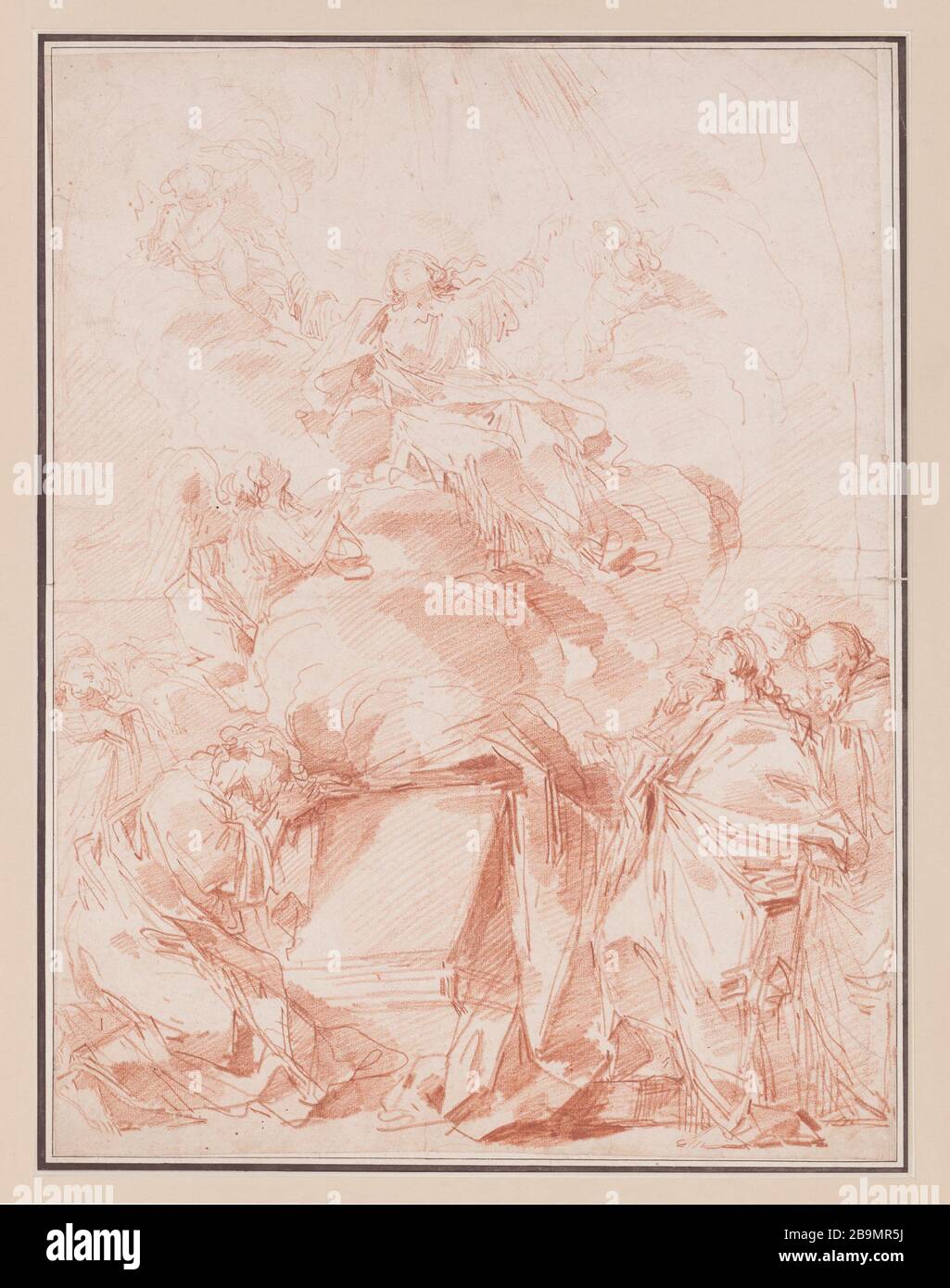 L'Assomption de la Vierge André le Brun (1757-1811), sculpteur. 'L'assomption de la Vierge'. Sanguine sur papier. 1759-1768. Musée des Beaux-Arts de la Ville de Paris, petit Palais. Banque D'Images