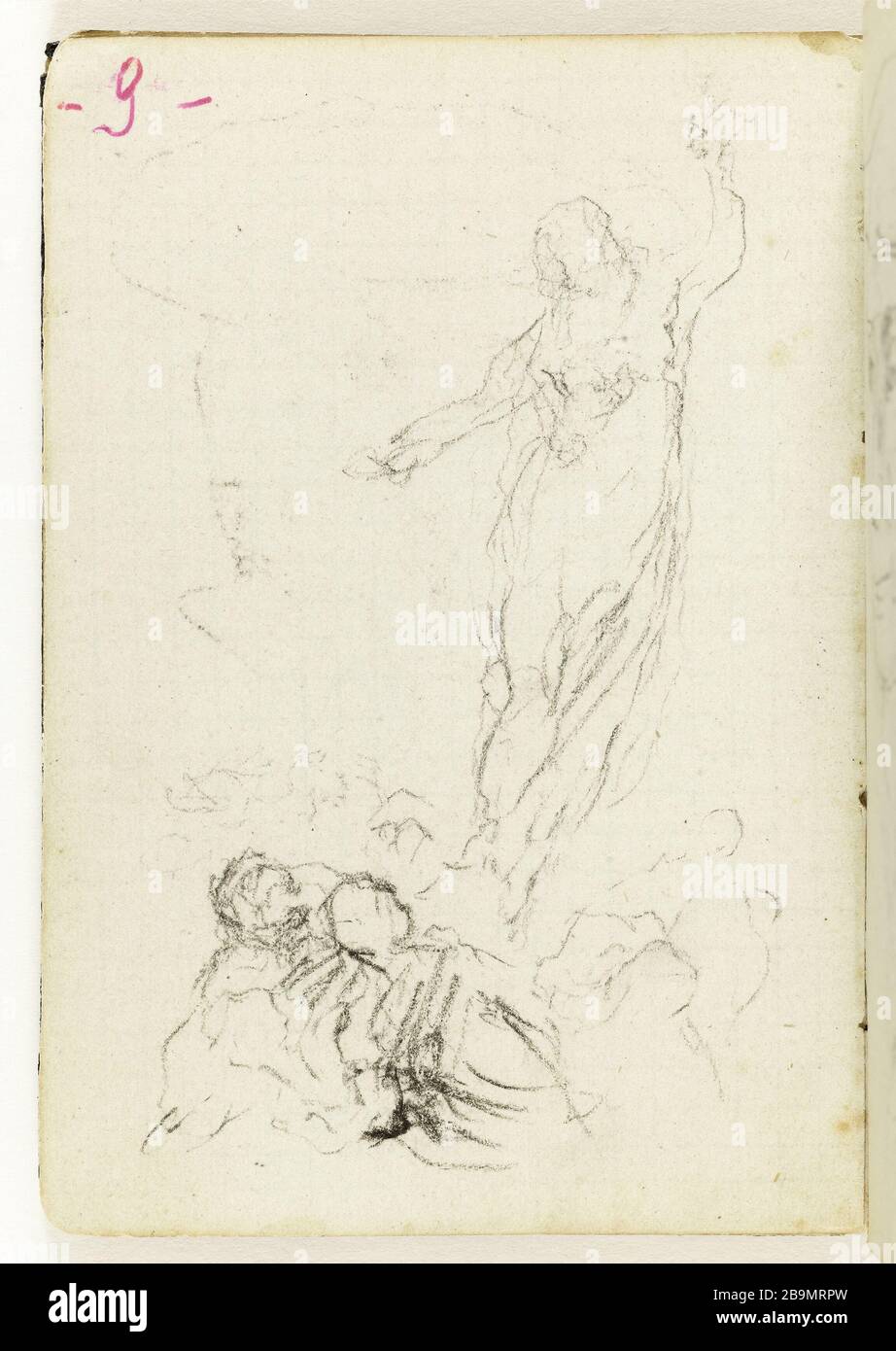 Étude du Christ et des apôtres debout à ses pieds. Jean-Baptiste Carpeaux (1827-1875). Etude du Christ debout et des apôtres à ses piéds. Dessin, vers 1872. Musée des Beaux-Arts de la Ville de Paris, petit Palais. Banque D'Images