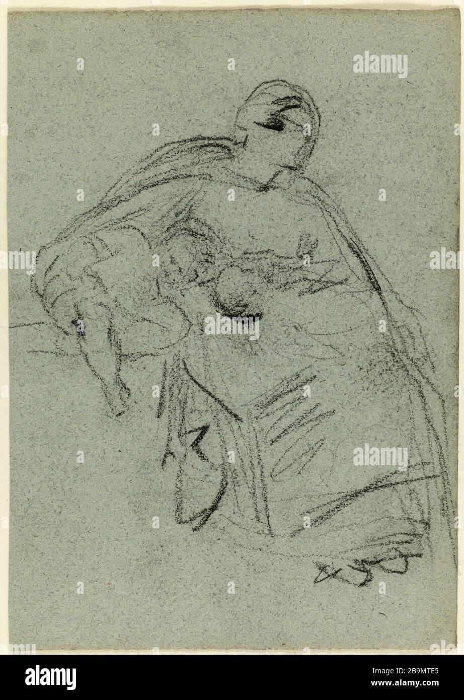 Étude de la femme assise avec un enfant (p. 60 de l'album). Jean-Baptiste Carpeaux (1827-1875). Etude de femme assise avec un enfant (p. 60 de l'album). Dessert, entrée 1870 et 1875. Musée des Beaux-Arts de la Ville de Paris, petit Palais. Banque D'Images