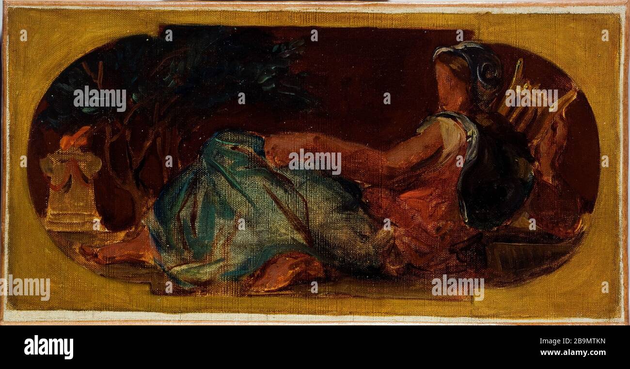Eugène Delacroix (1798-1863). Minerva, croquis Eugène Delacroix (1798-1863). Minerve, esquisse pour le salon de la paix de l'Hôtel de Ville de Paris, 1849/1852. Musée des Beaux-Arts de la Ville de Paris, petit Palais. Banque D'Images