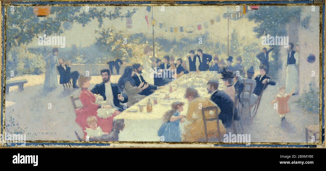 DÎNER DE MARIAGE Maurice Chabas (1862-1947). 'Repas de noce'. Esquisse pour la mairie du XIVème arrondissement, 1889. Musée des Beaux-Arts de la Ville de Paris, petit Palais. Banque D'Images