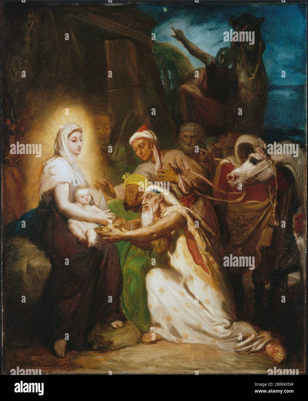 CULTE DU MAGI Théodore Chasseriau (1819-1856). 'L'adoration des âges', 1856. Musée des Beaux-Arts de la Ville de Paris, petit Palais. Banque D'Images