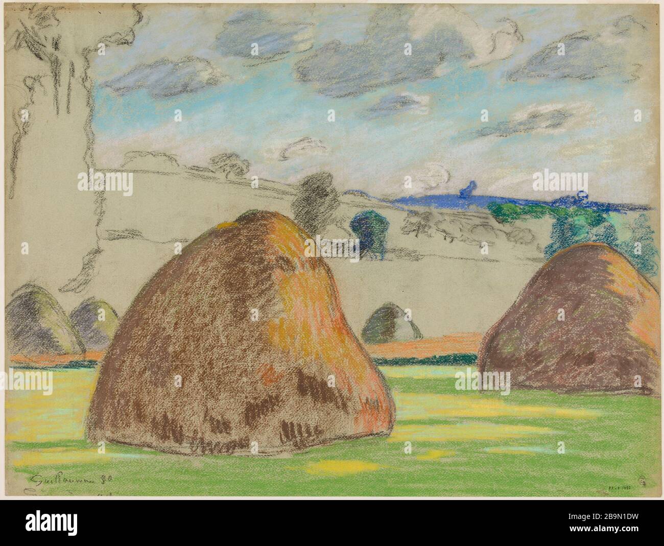 ROUES Armand Gulaumin (1841-1927). « règles ». Pastel sur papier bleu-gris. 1890. Musée des Beaux-Arts de la Ville de Paris, petit Palais. Banque D'Images