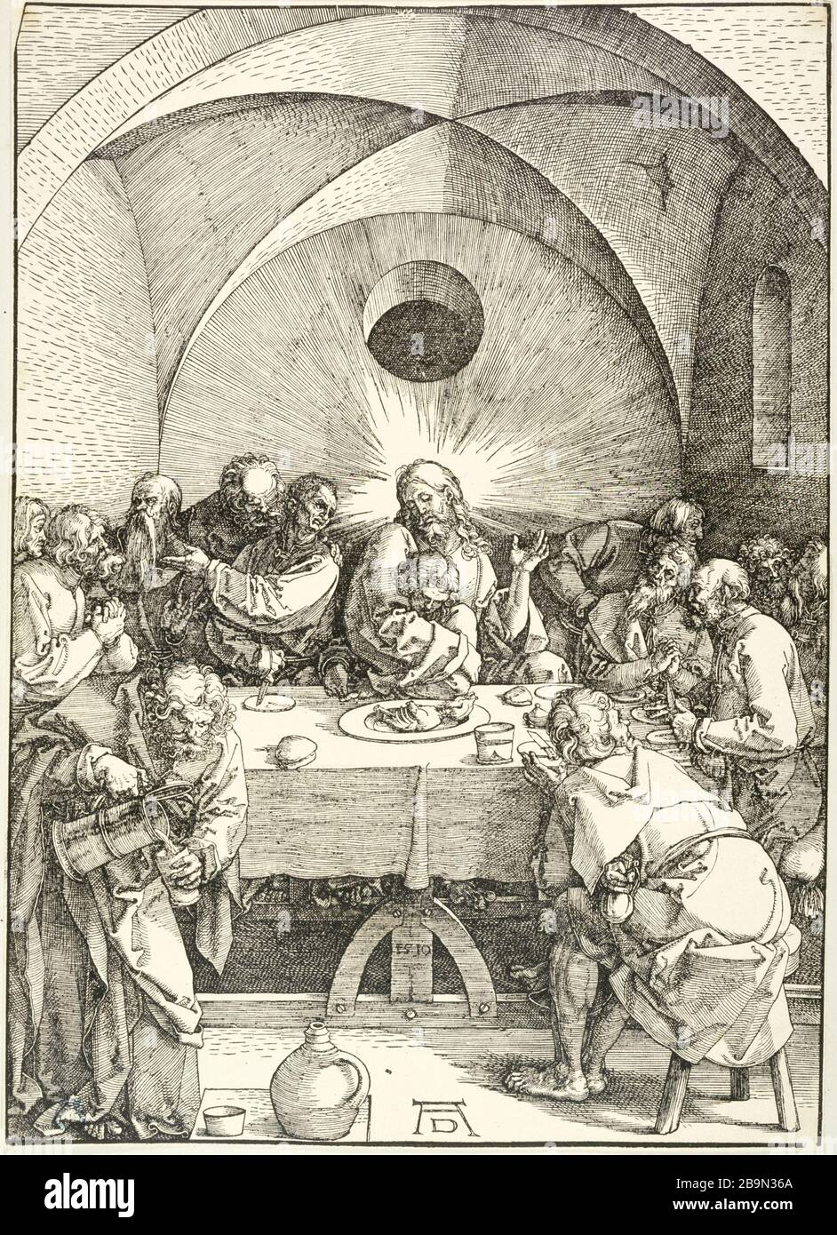 LA GRANDE PASSION : LE DÎNER Albrecht Durër (1471-1528). 'La Grande Passion : la Cène'. Musée des Beaux-Arts de la Ville de Paris, petit Palais. Banque D'Images