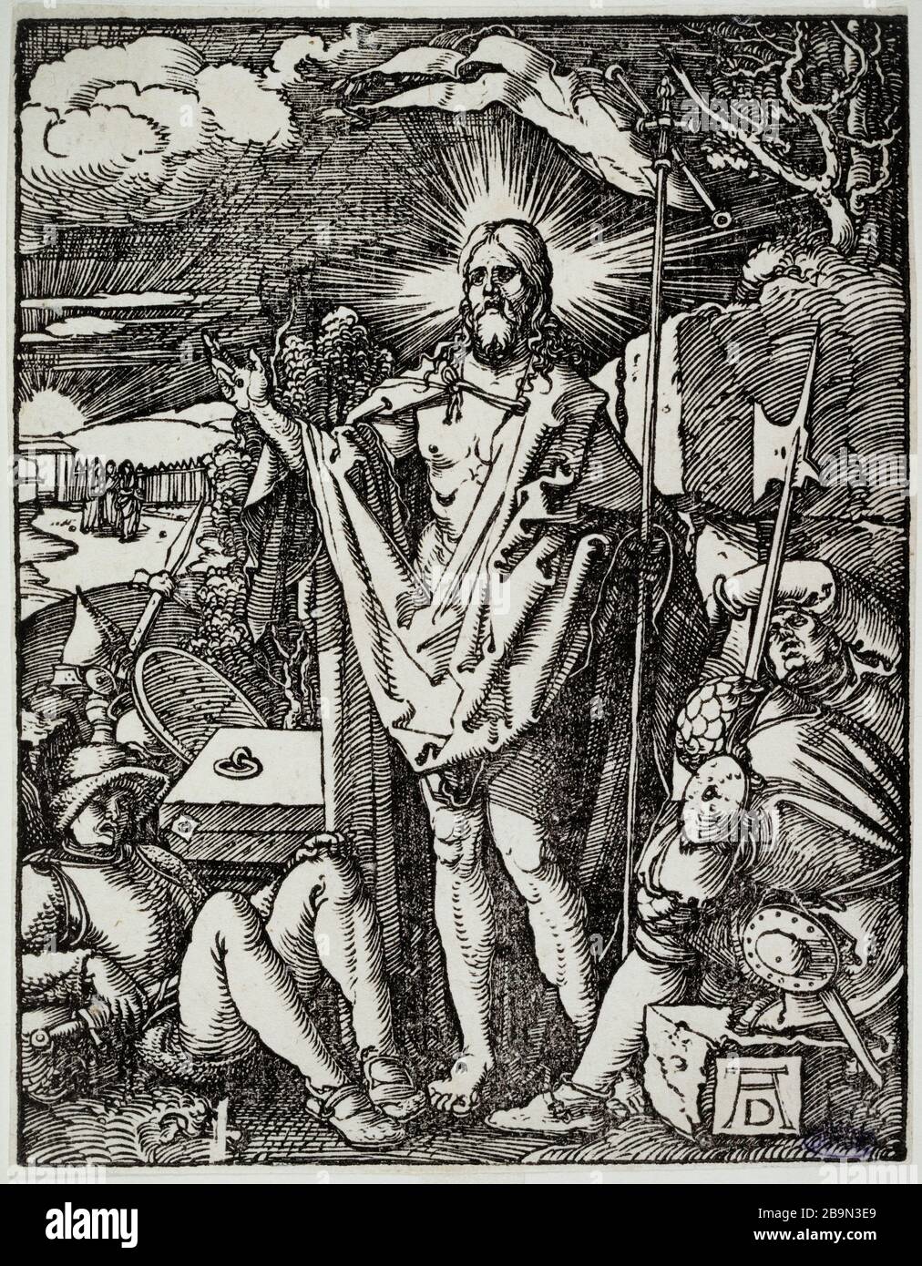 Little Passion on wood : résurrection (Bartsch 45) Albrecht Dürer (1471-1528). La petite Passion sur bois : la Résurrection (Bartsch 45). 1510. Musée des Beaux-Arts de la Ville de Paris, petit Palais. Banque D'Images