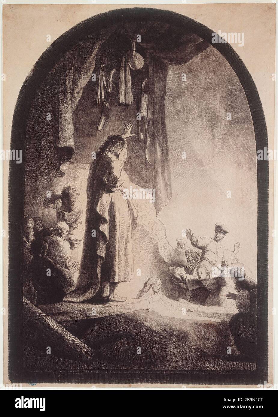GRANDE RÉSURRECTION DE LAZARUS Harmensz Van Rijn Rembrandt (1606-1669). 'La grande résurrection de Lazare (B 73 - 10ème état), vers 1632'. Musée des Beaux-Arts de la Ville de Paris, petit Palais. Banque D'Images