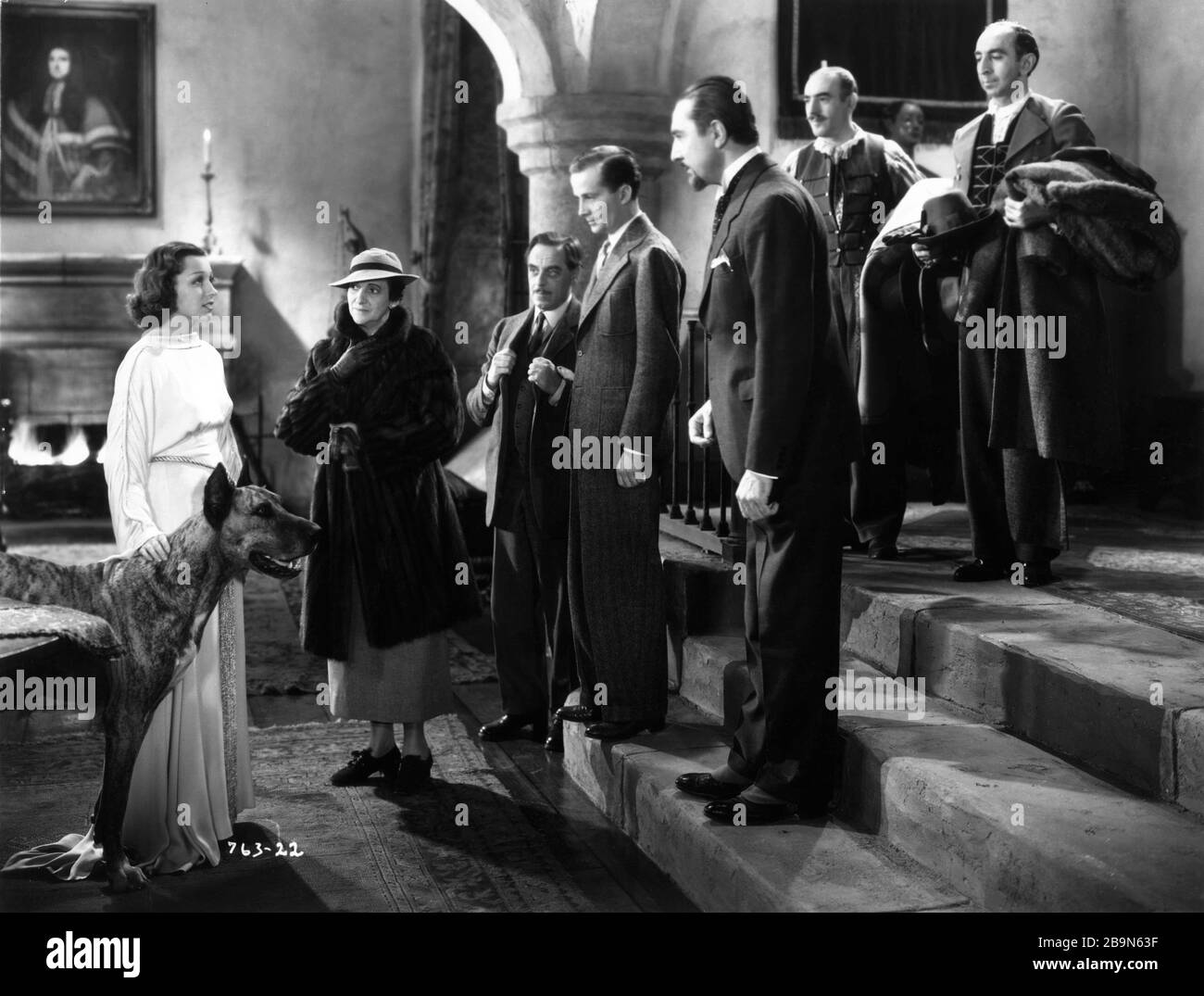 FRANCES DRAKE BEULAH BONDI WALTER KINGSFORD FRANK LAWTON ET BELA LUGOSI DANS L'INVISIBLE RAY 1936 RÉALISATEUR LAMBERT HILLYER UNIVERSAL PICTURES Banque D'Images